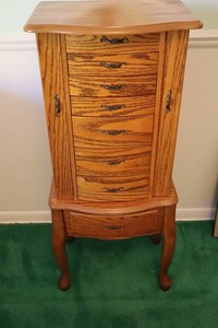 Powell Jewelry Armoire Cabinet With Mirror - 39 in H