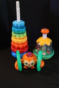Chicco Magic Spinning Top, Spin Again Tower & Roll & Glow Monkey Mixed Lot