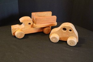 Vintage Whittlestix Handmade Wooden Truck & Car (Lot of 2)