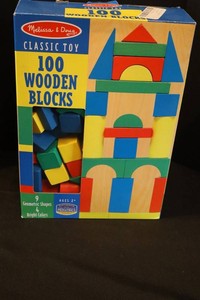 Melissa & Doug Classic Toy 100 Wooden Blocks