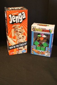 Classic Jenga A2120 & Amazing Star Cube Puzzle (2 Games)