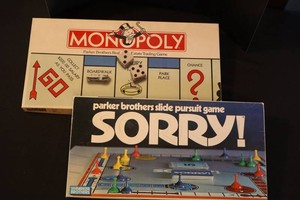 Vintage 1973 Monopoly & 1972 Sorry Board Games