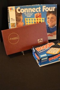 Vintage Boggle, Scrabble & Connect Four Board Games Mixed Lot