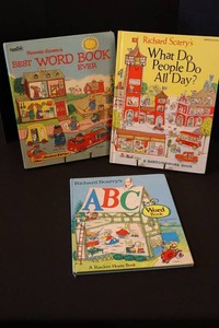 Vintage Richard Scarry Childrens Hardcover Word Books (Lot of 3)