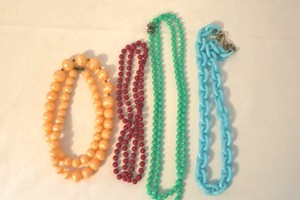 Colorful Beaded & Linked Chain Necklaces (Lot of 4)