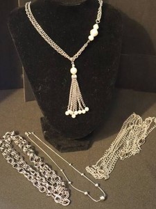 Vintage Silver-Tone Interlocking Chain Necklaces (Lot of 4)