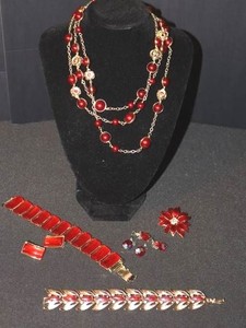 Coldwater Creek Red & Gold-Tone Fashion Jewelry Mixed Lot