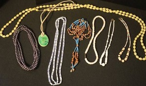 Mixed Lot - 8 Assorted Beaded Necklaces & Pendant