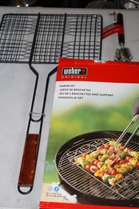Weber Kabob Set, Grill Baskets & Brinkmann Brush Mixed Lot