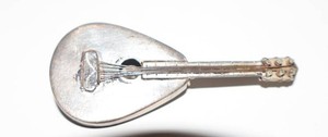 .925 Sterling Silver Guitar Pin