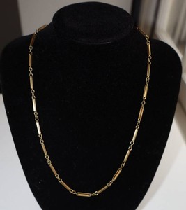 12K Gold Bar Link Necklace - 12.1 Grams