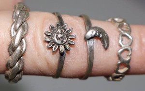 Unmarked Silver Rings - Assorted Designs (Lot of 4)