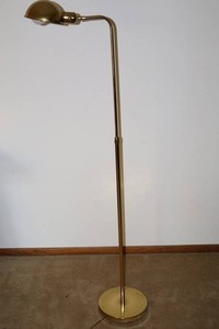 Brass Adjustable Height Dome Shade Floor Lamp