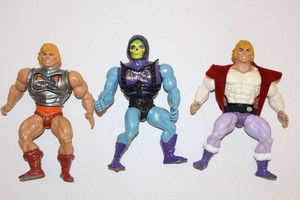 Vintage Masters of the Universe He-Man, Skeletor & Prince Adam (Lot of 3)