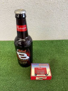 Large Budweiser Dale Earnhaardt Jr Glass Bottle & Snap-On Holiday Ornament