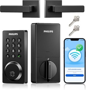 $136 Philips WiFi Keypad Door Lock with Handle, App Control Smart Deadbolt Lock