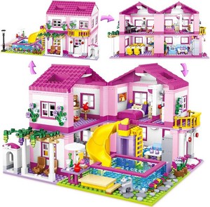 $40 Pink Girls Summer Villa Friends Building Set Compatible with Friends Construction Educational Toy for Kids Age 8-12 and Up 1018 PCS