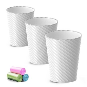 $24 Lysam Bathroom Trash Can 3 Pack, 1.8 Gallon Small Trash Can with Trash Bags (missing bags)