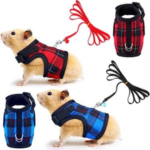 Weewooday 2 Pcs Guinea Pig Harness and Leash Adjustable,S, 6-7 Inch Chest