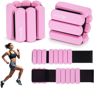 $33 Wrist and Ankle Weights for Women & Men Set of 2 (1lb Each), Adjustable Silicone Wearable Arm & Leg Weights for Pilates, Gym, Yoga, Cardio, Strength Training