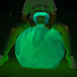 $23 ZOOJOY Glowing Hopper Ball, 18 in Bouncy Ball with Handle for Kids Ages 3-8