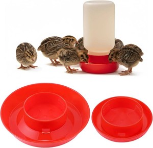 Enhon 2 PCS 2 Sizes Quail Waterer Base, Quail & Chick No Drown Water Base