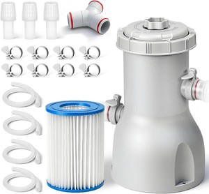 $56 Pool Pump and Filter Above Ground, 800 Gallon Swimming Filter Cartridge Pumps, Electric Pools Water Pump Filter for Pools Sand Cleaning Tool, 800 GPH Filters Pumps for Above Ground