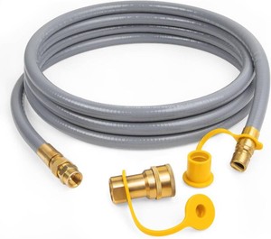 $38 GASPRO 12 Feet 38 ID Natural Gas Hose, Low Pressure LPG Hose with Quick Connect, for Weber, Char-broil, Pizza Oven, Patio Heater and More