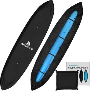 $52 Obcursco 600D Kayak Cover Waterproof, 9.3-16.5FT, Heavy Duty Canoe Cover