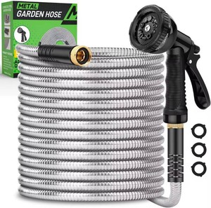 $30 Kebose Garden Hose 50FT, Stainless Steel Hose with 10 Functional Nozzles