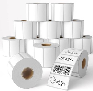 $39 MFLABEL 12 Rolls Thermal Shipping Labels (12,000 Labels) - 2.25 x 1.25 Inch Direct Thermal Perforated Stickers for FBA, Barcode, SKU, Packaging   Compatible with Zebra, Rollo, Munbyn Thermal Printers