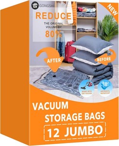 $20 GONGSHI Vacuum Storage Bags for Clothing, 12-Pack, Jumbo