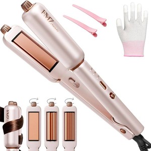 $20 FMZ Flat Iron Hair Straightener, Titanium Ceramic Hair Straighteners for Women, Dual Voltage Professional Travel Flat Iron with 10s Fast Heat, for Straightening, Volumizing, Root Lift, Curling, Pink