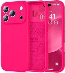 Vooii Magnetic for iPhone 17 Pro Case 6.3 Premium Silicone, Hot Pink