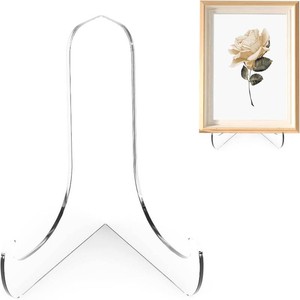 Boloyo 60-Degree Angle Acrylic Plate Display Stand , 3 Inch 2PC Clear Acrylic Display Holder Easel Base for Home Office Kitchen School Art Display