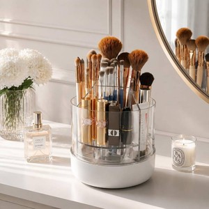 CTIME Makeup Organizer, 5-Compartment Makeup Brush Holder