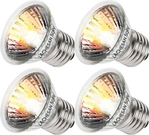 50W Uva Light Bulbs 4-Pack, Turtle Heat Lamp for Reptile