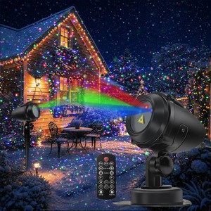 $44 CAIYUE Outdoor Christmas Projector, Three Color RGB Waterproof Projector