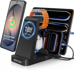 $28 5 in 1 Wireless Charger for Samsung, Fast Charging Station Dock Stand