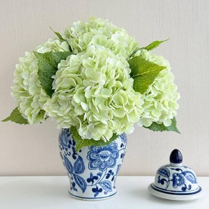 $23 ZYTUYO 3 PCS Light Green Artificial Hydrangea Silk Flowers 21 with Stems