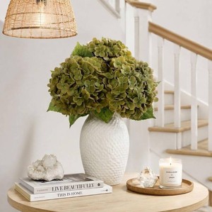 $22 Waipfaru Green Hydrangea Artificial Flowers, 21 Real Touch Hydrangea Flowers, Faux Hydrangea Flowers Outdoor, Latex Artificial Hydrangeas All Season Indoor & Outdoor Home Decor & Wedding Arrangement