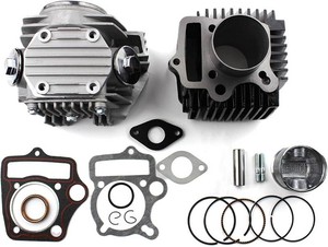 $63 52.4mm Big Bore Cylinder and Head with Piston Ring Rebuild Kit and Gaskets Replacement for 4 Stroke Horizontal 110cc Chinese Taotao Coolster Engine ATV Go Kart Dirt Bike