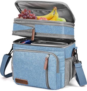 $25 MIYCOO Lunch Bag for Men & Women, Expandable Double Deck Lunch Box, 15L