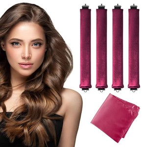 Seritant Heatless Curls Overnight with Satin Head Scarf, Velvet Hair Rollers for Blowout Look, No Heat Curling Rod for Long Thick Hair, Soft Sleep In Flexi Rods