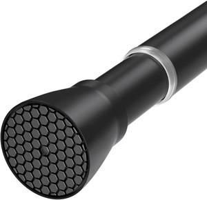 Black Tension Curtain Rod for Windows 28 to 48 Inch Spring Curtain Rods