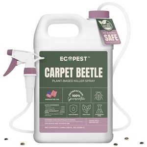 $75 Carpet Beetle Spray   Natural, Plant-Based Killer for Carpet Beetles, Larvae & Eggs  Fabric & Furniture-Safe Home Treatment for Indoor Use  Child & Pet Safe, Low Odor, Eco-Friendly (128 oz)
