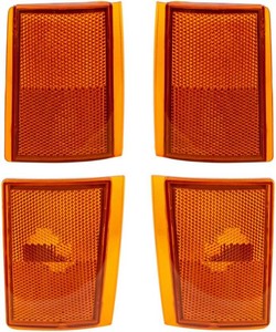 $34 Brock Replacement Driver and Passenger 4 Pc Set Upper & Lower Signal Side Marker Reflector Lights Compatible with 1988-1993 C1500 C2500 K2500 K3500 Pickup Truck