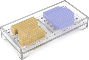 NiHome Self Draining Soap Dish, Acrylic Bar Holder, Bathroom Kitchen, Clear