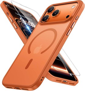 $22 miracase Magnetic for iPhone 17 Pro Max Case with Screen Protector Compatible with MagSafe Slim Thin Phone Case Military-Grade Protected for 17 ProMax Cover Bumper 6.9, Orange