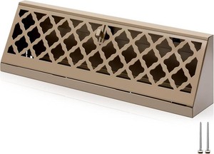 $25 Blulu 1 Pcs 15 Inch Baseboard Register Duct Opening Size Modern Design Vent Covers for Home Floor Wall Baseboard Air Covers Supply Floor Diffuser Including Screws (Brown)